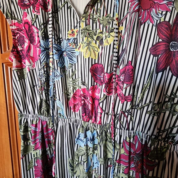 Modcloth Lisa Luxe Floral Striped Dress - Picture 2 of 6